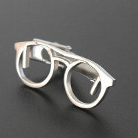 【鎌倉カフス工房】マットシルバー眼鏡デザインネクタイピン(タイバー)ギフト・プレゼントにおすすめ【あす楽対応_関東】【送料無料】【RCP】ネクタイピン(タイバー)