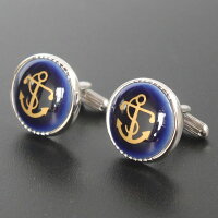Swank&RoyalCopenhagenスワンク&ロイヤルコペンハーゲンブルーゴールドアンカーカフスボタン・ネクタイピンセットメンズrcsw009010