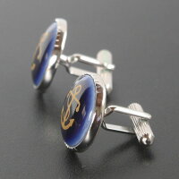 Swank&RoyalCopenhagenスワンク&ロイヤルコペンハーゲンブルーゴールドアンカーカフスボタンメンズrcsw009