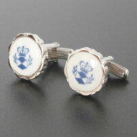 Swank&RoyalCopenhagenスワンク&ロイヤルコペンハーゲンホワイトブルーデザイン3カフスボタンメンズrcsw015