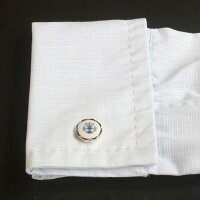 Swank&RoyalCopenhagenスワンク&ロイヤルコペンハーゲンホワイトブルーデザイン3カフスボタンメンズrcsw015