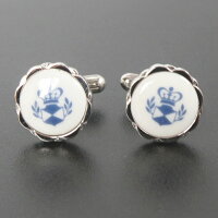 Swank&RoyalCopenhagenスワンク&ロイヤルコペンハーゲンホワイトブルーデザイン3カフスボタンメンズrcsw015