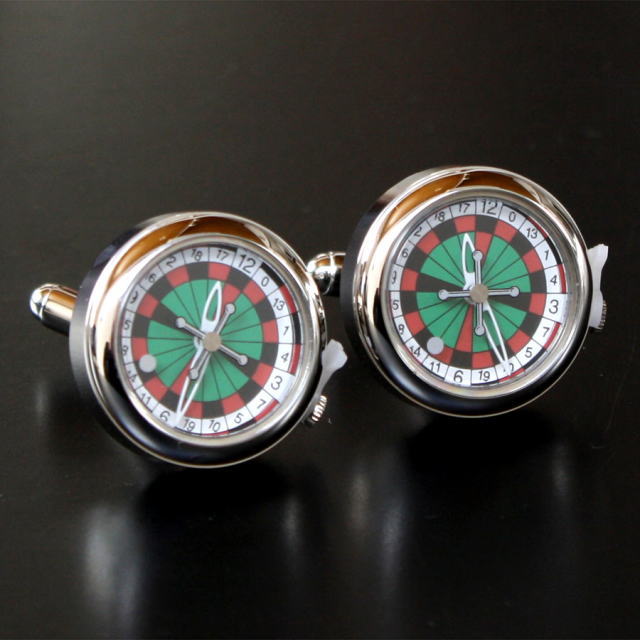 鎌倉カフス工房 ルーレット＆時計 カフスボタン・カフリンクス メンズ ew027 結婚式 旦那 プレゼント ギフト 彼氏 父の日 誕生日プレゼント