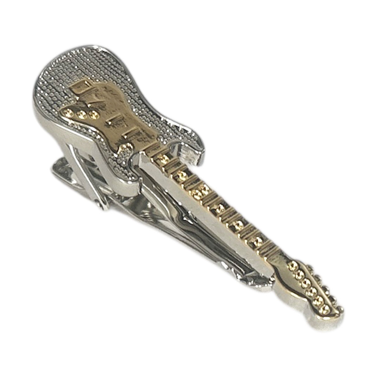 鎌倉カフス工房 ツートーンギターネクタイピン・タイバー メンズ cf1328 結婚式 旦那 プレゼント ギフト 彼氏 父の日 誕生日プレゼント