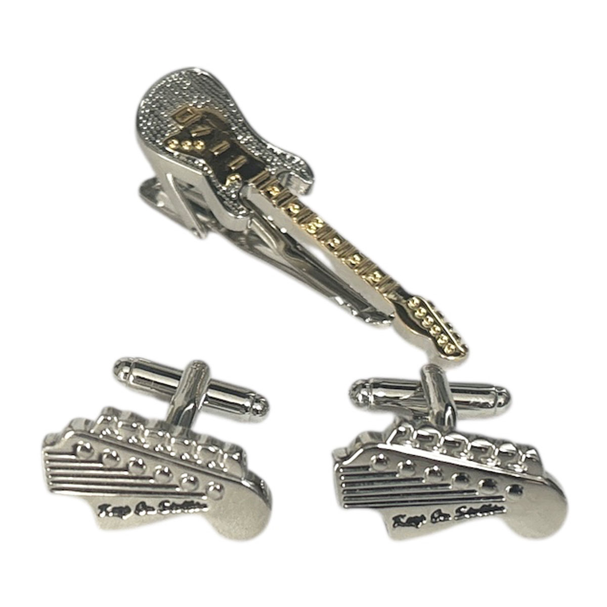 鎌倉カフス工房 ギターモチーフカフスボタン・ネクタイピンセット メンズ cf1328cf609 結婚式 旦那 プレゼント ギフト 彼氏 父の日 誕生日プレゼント