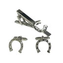 鎌倉カフス工房 馬蹄(ホースシュー)カフスボタン・ネクタイピンセット メンズ cf2029ah040 結婚式 旦那 プレゼント ギフト 彼氏 父の日 誕生日プレ...