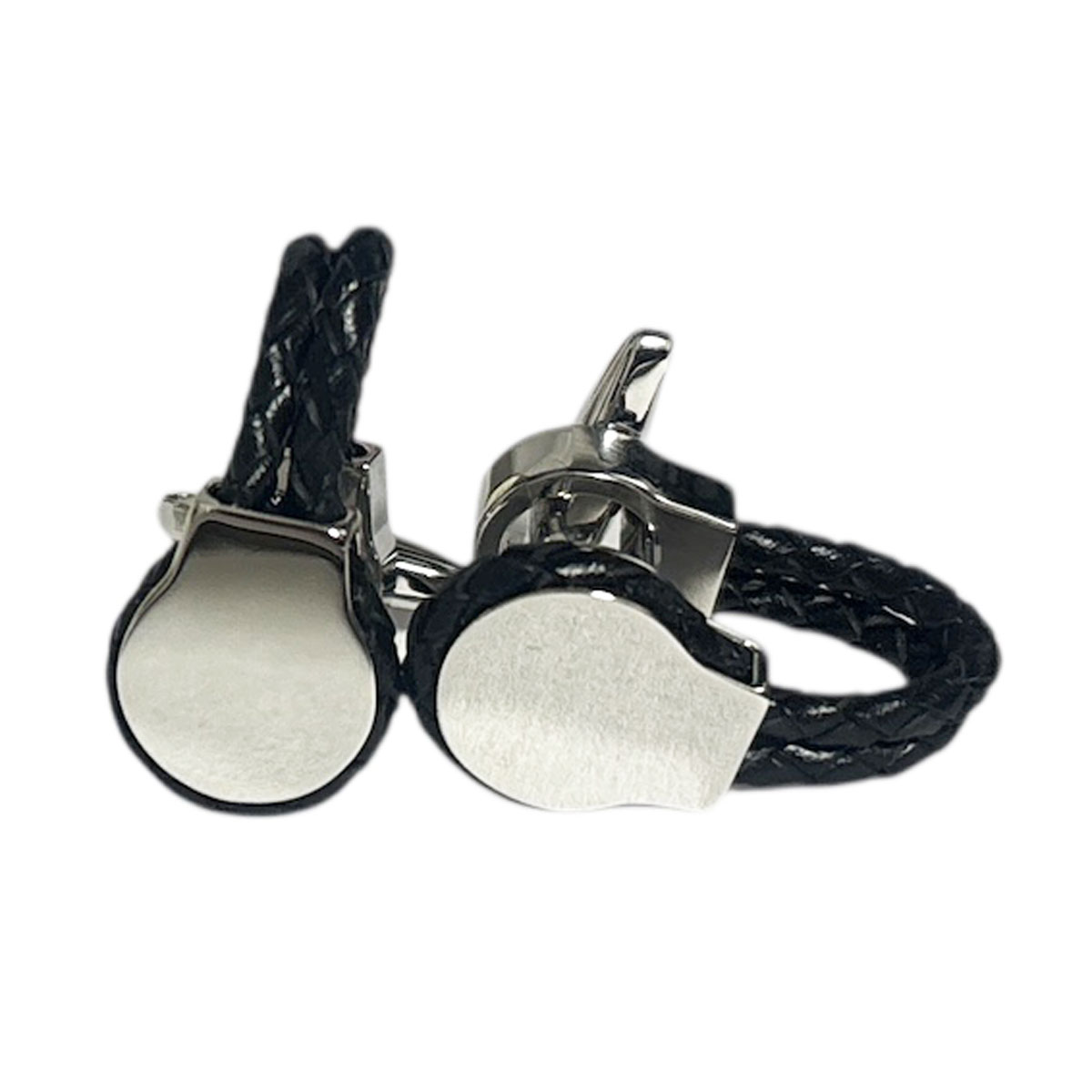 elizabeth parker エリザベスパーカー ブラックツインレザーカフスボタンカフス・カフリンクス メンズ ..