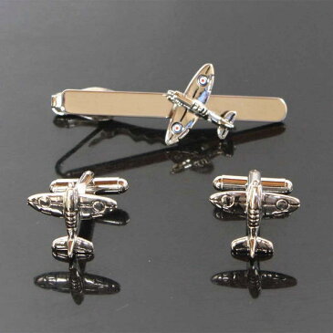 鎌倉カフス工房 飛行機カフス ネクタイピンセット ネクタイピン・メンズ set28