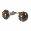 鎌倉カフス工房 ラウンドタイガーアイカフスボタン・カフリンクス メンズ cf2060 結婚式 旦那 プレゼント ギフト 彼氏 父の日 誕生日プレゼント