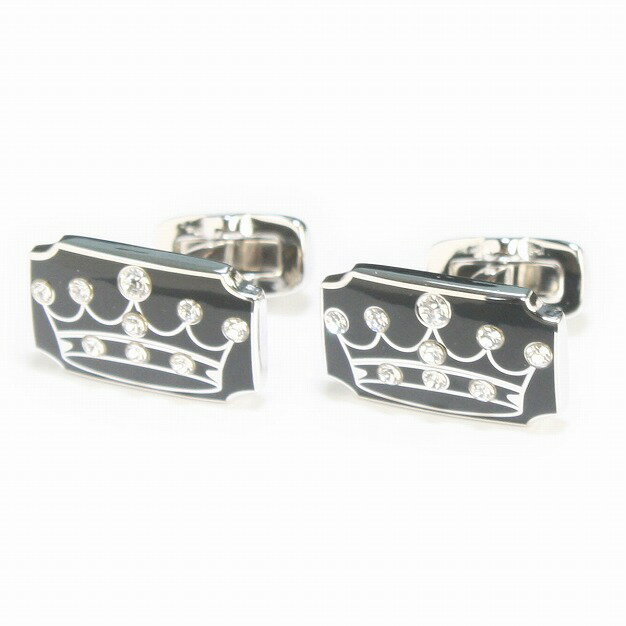 鎌倉カフス工房 ブラッククラウン クリスタルカフスボタン・カフリンクス メンズ cf301 結婚式 旦那 プレゼント ギフト 彼氏 父の日 誕生日プレゼント
