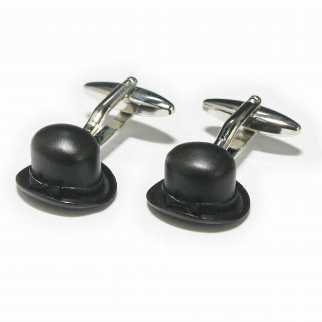 鎌倉カフス工房 ブラックハットカフスボタン・カフリンクス メンズ cf683 結婚式 旦那 プレゼント ギフト 彼氏 父の日 誕生日プレゼント