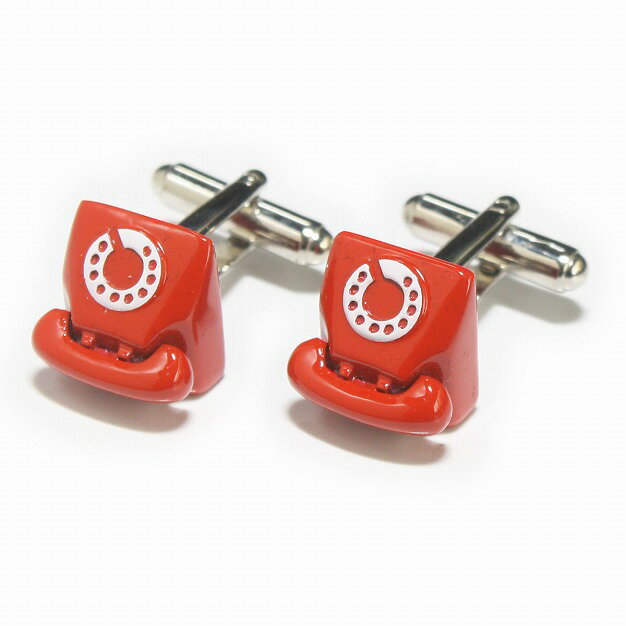 鎌倉カフス工房 レトロ赤電話カフスボタン・カフリンクス メンズ cf771 結婚式 旦那 プレゼント ギフト 彼氏 父の日 誕生日プレゼント