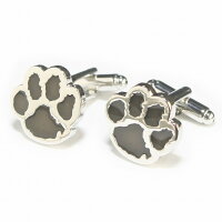 カフス猫の足跡ブラックカフスボタン(カフリンクス)【あす楽対応_関東】【楽ギフ_包装】プレゼント・ギフトにおすすめレビューで【送料無料】10P06may13