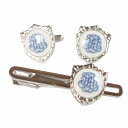 Swank & Royal Copenhagen スワンク & ロイヤルコペンハーゲン ホワイトブルーデザイン2カフスボタン・ネクタイピンセット メンズ rcs...