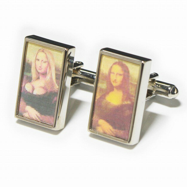 鎌倉カフス工房 3D モナリザ カフスボタン・カフリンクス メンズ ec138 結婚式 旦那 プレゼント ギフト 彼氏 父の日 誕生日プレゼント