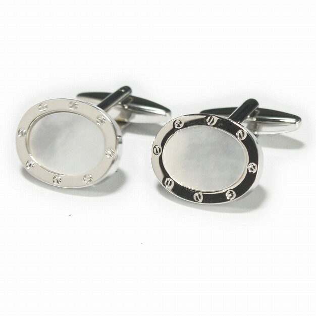 鎌倉カフス工房 MOPインレイ・楕円 カフスボタン・カフリンクス メンズ ed103 結婚式 旦那 プレゼント ..