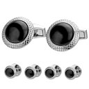 【TATEOSSIAN】オニキス カフス スタッズセット | TATEOSSIAN タテオシアン ACCESSORY スタッズ タキシード フォーマル アクセサ...