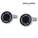 【mila schon】レジンブランドロゴカフス ブラックカフス ボタン カフスボタン 可愛い 結婚式 プレゼント 就職祝い 葬式 シンプル アクセサリー メンズ フォーマル 男性 礼服 喪服 ミラショーン ミラ ショーン ガラス