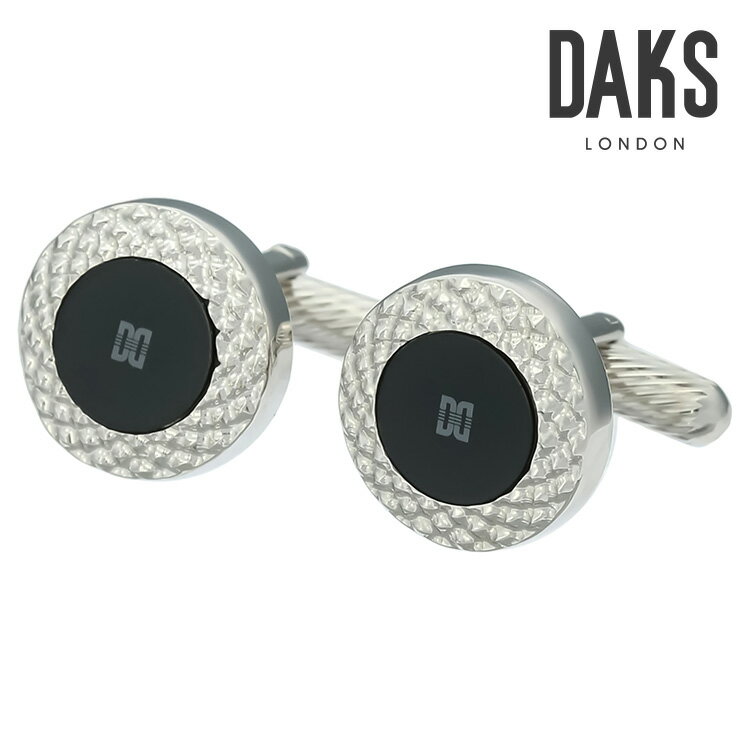 【DAKS】ラウンドデコレーションオニキスカフス 2カフス ボタン カフスボタン 可愛い 結婚式 プレゼント 就職祝い 葬式 シンプル アクセサリー メンズ フォーマル 男性 礼服 喪服 DAKS Daks daks ダックス オニキス