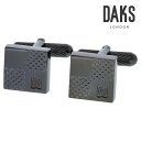 【DAKS】スクエアチェックカフス ブラックカフス ボタン カフスボタン 可愛い 結婚式 プレゼント 就職祝い 葬式 シンプル アクセサリー メンズ フォーマル...