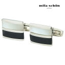 【mila schon】ダブルモチーフカフス ホワイト/ブラックカフス ボタン カフスボタン 可愛い 結婚式 プレゼント 就職祝い 葬式 シンプル アクセサリー...