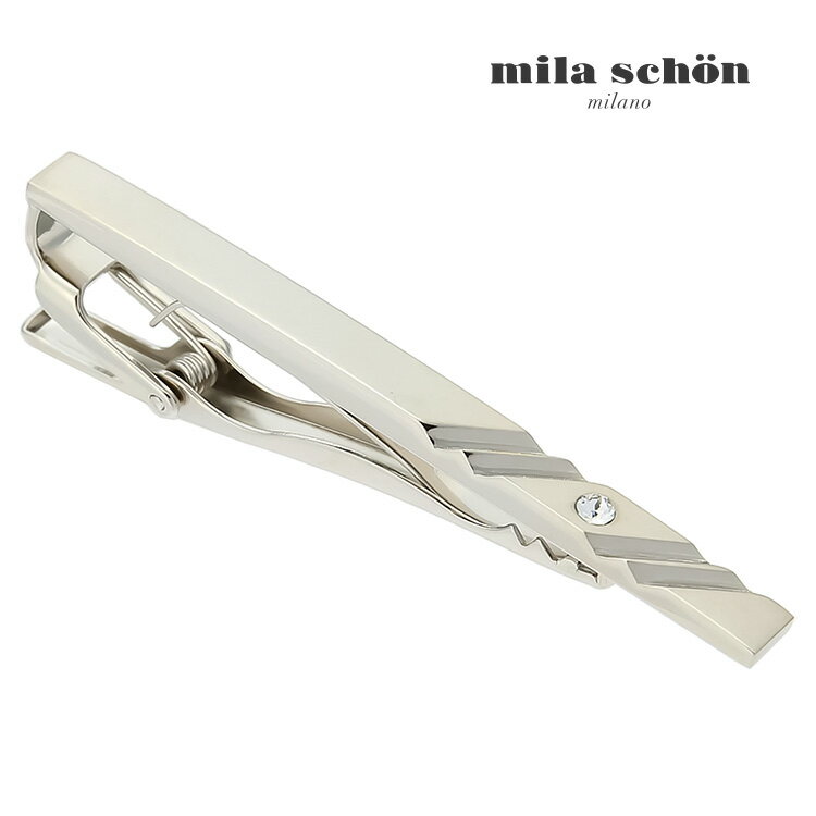 【mila schon】フォーストライプクリアガラスタイピン可愛い ネクタイピン 結婚式 卒業式 就活 プレゼント 就職祝い 葬式 タイピン シンプル アクセサ...