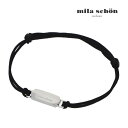 【mila schon】ブランドロゴプレートブレスレット ブラックカフス ボタン カフスボタン 可愛い プレゼント 誕生日 シンプル アクセサリー フォーマル ミラショーン ミラ ショーン ガラス ギフト 黒(4)