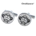 【Orobianco】オロビアンコロゴカフスカフス ボタン カフスボタン 可愛い 結婚式 プレゼント 就職祝い 葬式 シンプル アクセサリー メンズ フォーマル...