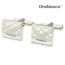 【Orobianco】チェック&ロゴカフスカフス ボタン カフスボタン 可愛い 結婚式 プレゼント 就職祝い 葬式 シンプル アクセサリー メンズ フォーマル ...