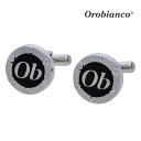 【Orobianco】ビスモチーフObカフス ブラックカフス ボタン カフスボタン 可愛い 結婚式 プレゼント 就職祝い 葬式 シンプル アクセサリー メンズ ...