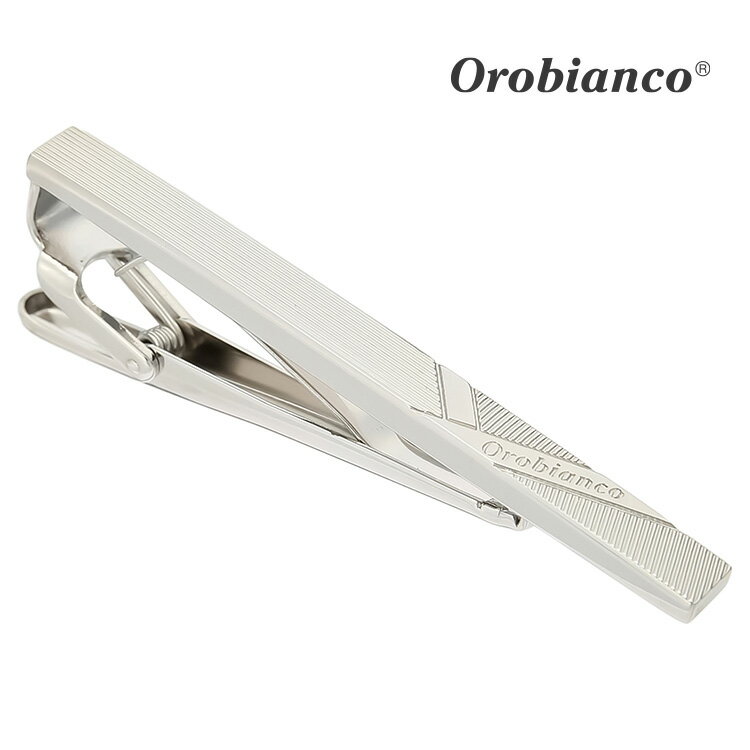 【Orobianco】ワイラインタイピン可愛い ネクタイピン 結婚式 卒業式 就活 プレゼント 就職祝い 葬式 タイピン シンプル アクセサリー メンズ フォー...