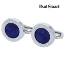 【Paul Stuart】ラウンドプレートロゴソーダライトカフスカフス ボタン カフスボタン 可愛い 結婚式 プレゼント 就職祝い 葬式 シンプル アクセサリー...