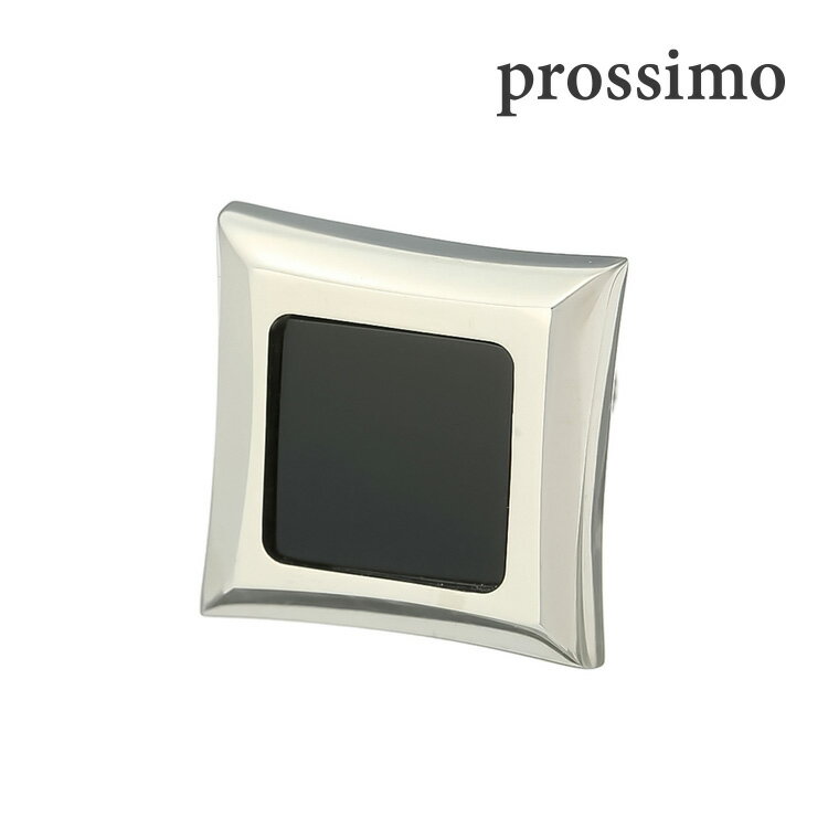 【prossimo】スクエアオニキスピンズピンズ ピンバッジ 飾り 方 男の子 ブランド おしゃれな 付け方 誕生日 ギフト プレゼント 就職祝い シンプル ア...