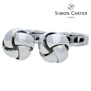 【SIMON CARTER】ノットモチーフカフスカフス ボタン カフスボタン 可愛い 結婚式 プレゼント 就職祝い 葬式 シンプル アクセサリー メンズ フォー...