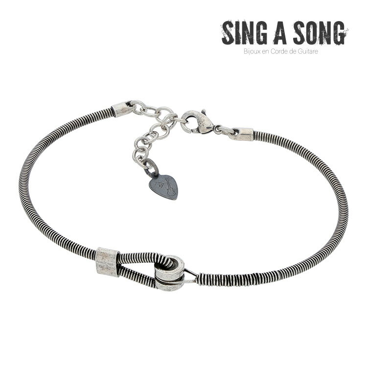 【SING A SONG】スリムギターストリングスリングブレス バングル ブレスレット 可愛い プレゼント シンプル アクセサリー メンズ 男性 レディース 女性 ギフト ギター 弦 ストリングス SING A SONG シング ア ソング