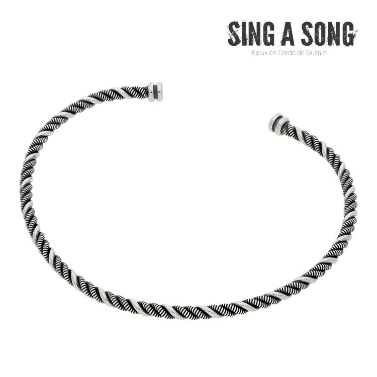 【SING A SONG】ローリングストリングバングル スリム バングル ブレスレット 可愛い プレゼント シンプル アクセサリー メンズ 男性 レディース 女性 ギフト ギター 弦 ストリングス SING A SONG シング ア ソング