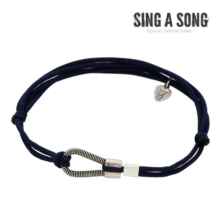 【SING A SONG】パラコードブレスレット ネイビー バングル ブレスレット 可愛い プレゼント シンプル ..