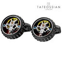 【TATEOSSIAN】トゥールビヨンカフス ブラックカフス ボタン カフスボタン 可愛い 結婚式 プレゼント 就職祝い 葬式 シンプル アクセサリー メンズ ...