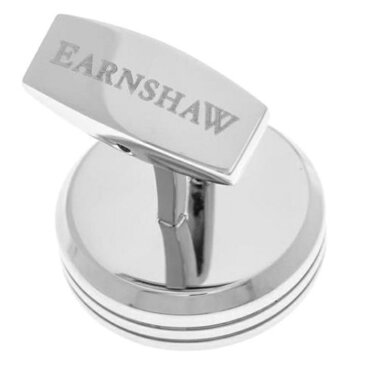ブラック&シルバー 時計 EARNSHAW ムーブメント 時計パーツ ラウンド カフス カフリンクス カフスボタン ES-003-C1