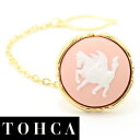 取寄品 陶華 TOHCA ゴールド ラウンド ペガサス ピンクのタイタック ピンブローチ ラペルピン 誕生日 贈り物 プチギフト ゴールド スーツアクセサリー専...