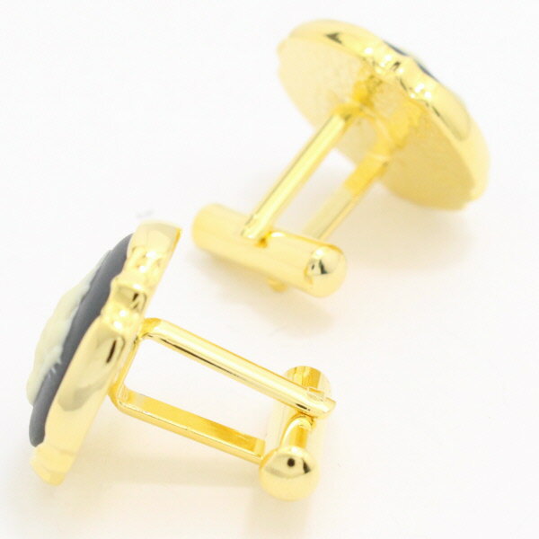 陶華 TOHCA ゴールド ラウンド薔薇ローズカメオ グレー カフス カフスボタン カフリンクス cufflinks cuffs メンズ 男性 ユニーク おもしろ 面白 面白い 動物 植物シリーズ スーツアクセサリー専門店 父の日 ギフトにも 誕生日 プレゼント プチギフト おしゃれ カフスマニア