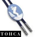 ループタイ メンズ 取寄品 ループタイ ブランド 取寄品 陶華 TOHCA オーバル ゴルファー ブルーのループタイ ポーラータイ 誕生日 贈り物 プチギフト ...