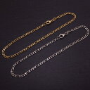 全2色 アンクレット フィガロチェーン メンズ 男性用 シルバー925 18金めっき