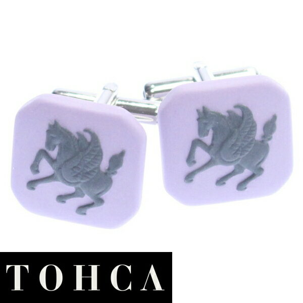 陶華 TOHCA パープル ペガサスカメオ シルバー スクウェア カフス カフリンクス カフスボタン ユニーク おもしろ 面白 面白い 動物 植物シリーズ スー...