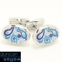 ブルー BURNET ペイズリー ブルー カフスDuncan Walton Luxury スーツアクセサリー専門店 誕生日 プレゼント プチギフト おしゃれ カ...