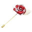 ラペルピン メンズ 結婚式 ラペルピン メンズ 結婚式 ラペルピン 華やかな薔薇 レッド×シルバーのラペルピン ピンブローチ 誕生日 贈り物 プチギフト シルバー スーツアクセサリー専門店 誕生日 プレゼント プチギフト おしゃれ カフスマニア