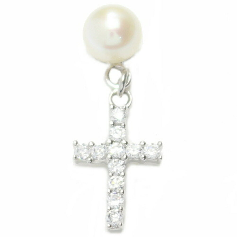 ラペルピン きらきら十字架クロスと淡水真珠6.0mmのブローチ タイタック ラペルピン 誕生日 贈り物 プチギフト スーツアクセサリー専門店 誕生日 プレゼント...