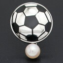 ラペルピン メンズ 結婚式 ラペルピン メンズ 結婚式 ラペルピン スポーツ好きさんにサッカーボール アコヤ真珠パール5.0mmブローチ タイタック ラペルピン...