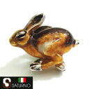 SATURNO サツルノ ラペルピン うさぎ ウサギ 兎 ブラウン 茶色 タイタック ピンブローチ