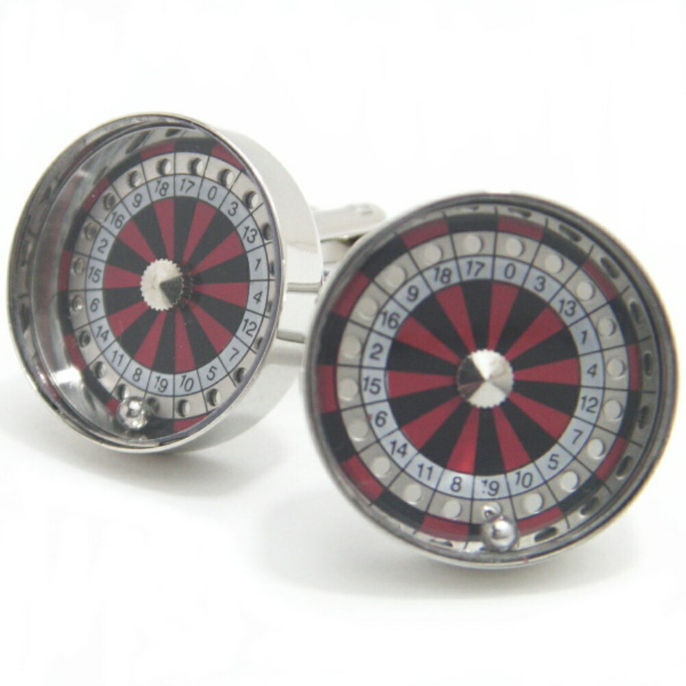 いつでも運試し? ルーレット 赤 カフス カフスボタン カフリンクス cufflinks cuffs メンズ 男性 結婚式 ユニーク おもしろ 面白 面白い ス...